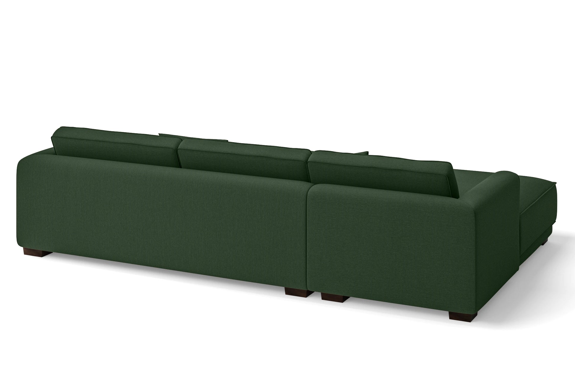 Barletta 4 Seater Left Hand Facing Chaise Lounge Corner Sofa Forest Green Linen Fabric