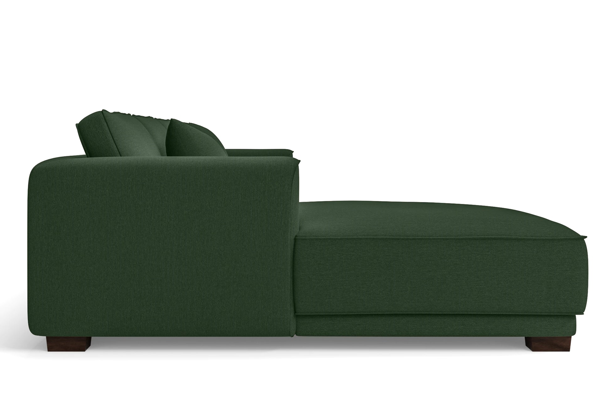 Barletta 4 Seater Left Hand Facing Chaise Lounge Corner Sofa Forest Green Linen Fabric