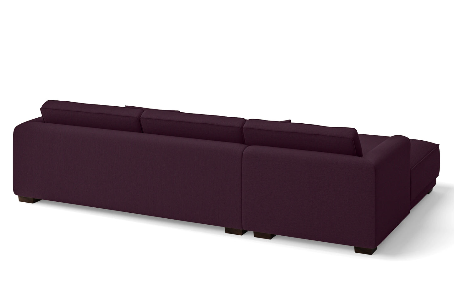 Barletta 4 Seater Left Hand Facing Chaise Lounge Corner Sofa Purple Linen Fabric