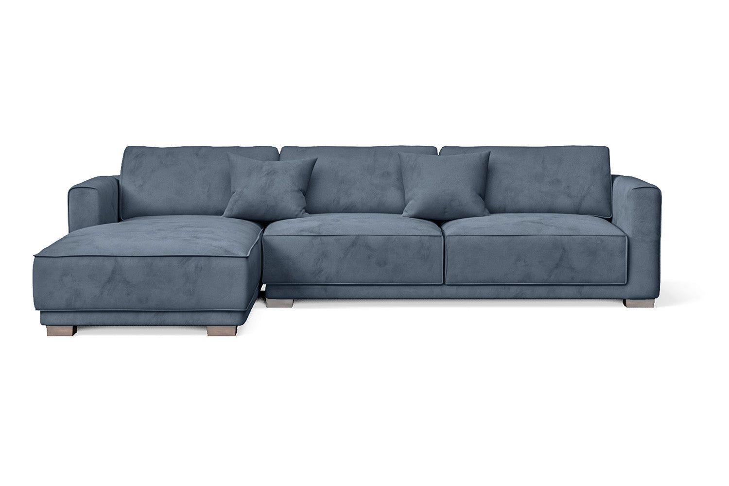 Barletta 4 Seater Left Hand Facing Chaise Lounge Corner Sofa Baby Blue Velvet