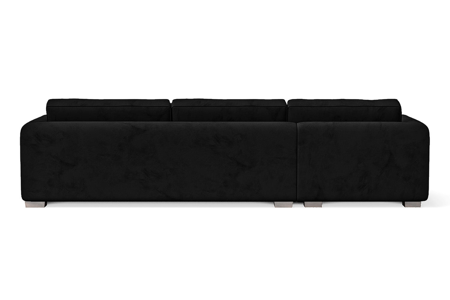 Barletta 4 Seater Left Hand Facing Chaise Lounge Corner Sofa Black Velvet