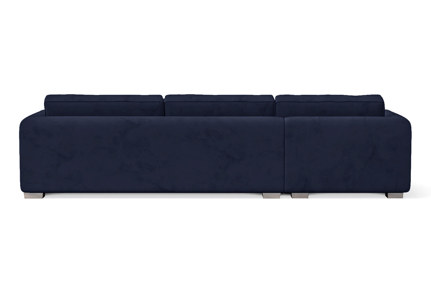 Barletta 4 Seater Left Hand Facing Chaise Lounge Corner Sofa Dark Blue Velvet