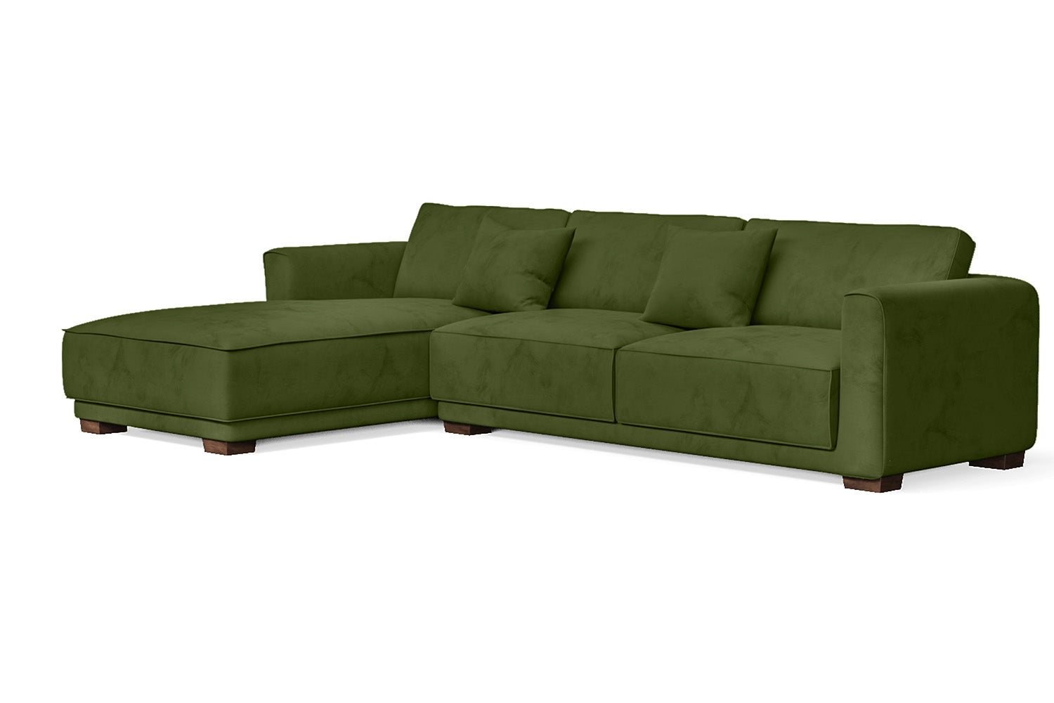 Barletta 4 Seater Left Hand Facing Chaise Lounge Corner Sofa Lime Velvet