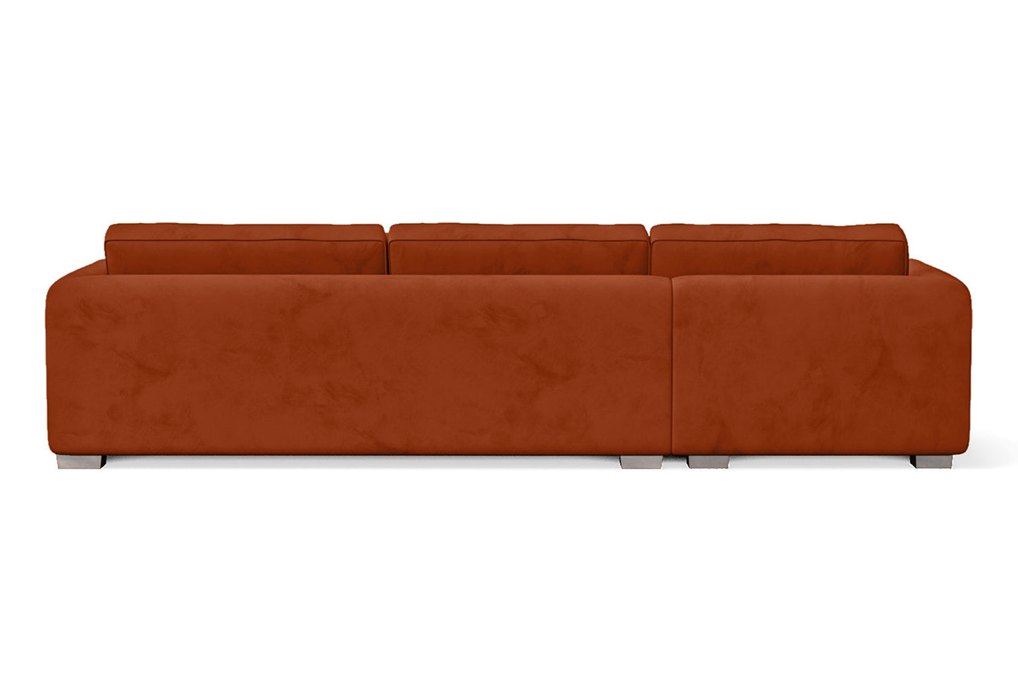 Barletta 4 Seater Left Hand Facing Chaise Lounge Corner Sofa Orange Velvet