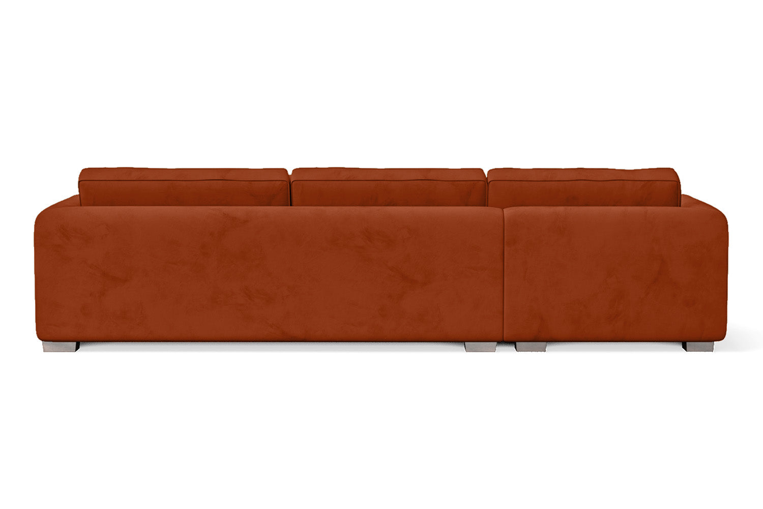 Barletta 4 Seater Left Hand Facing Chaise Lounge Corner Sofa Orange Velvet