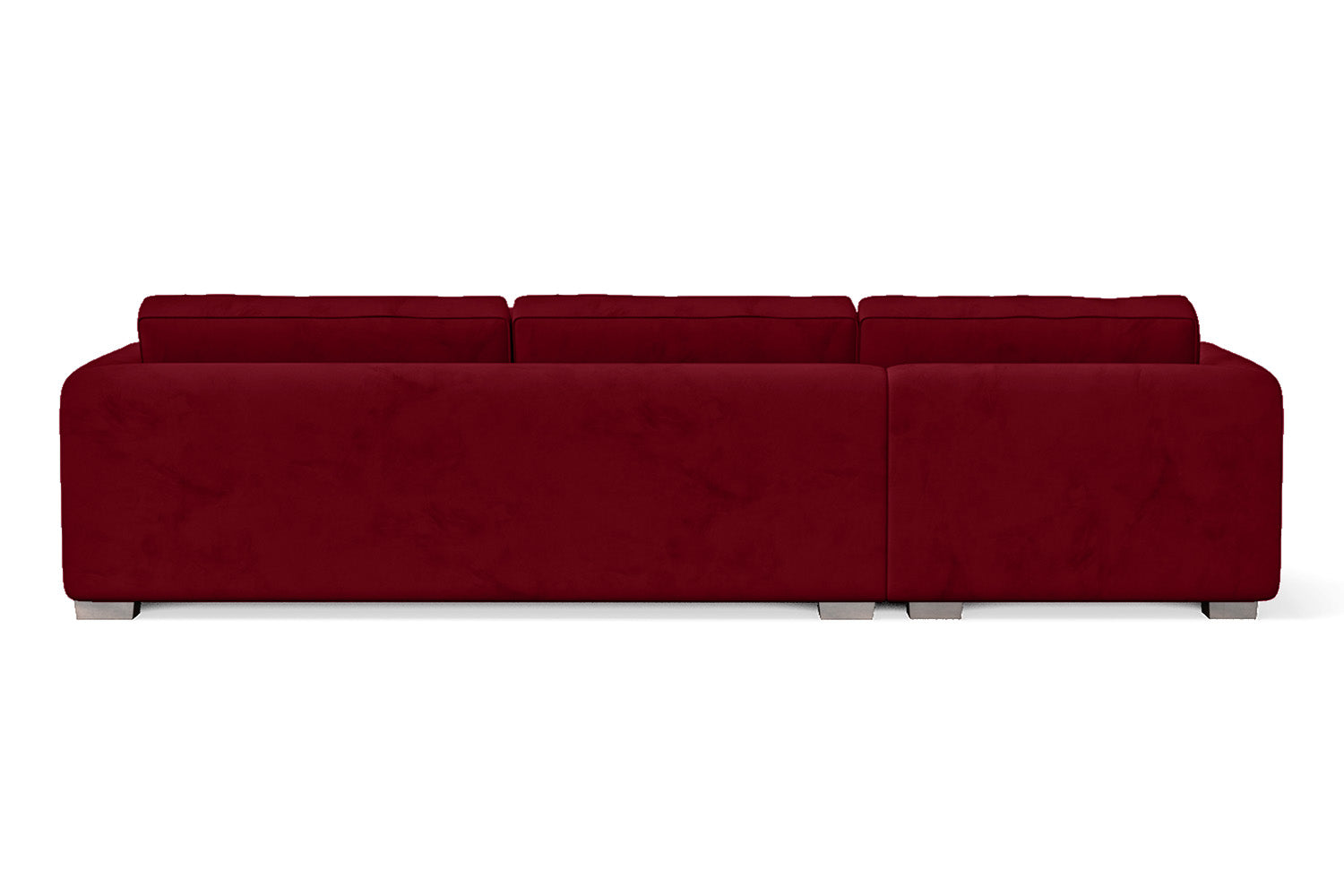 Barletta 4 Seater Left Hand Facing Chaise Lounge Corner Sofa Red Velvet