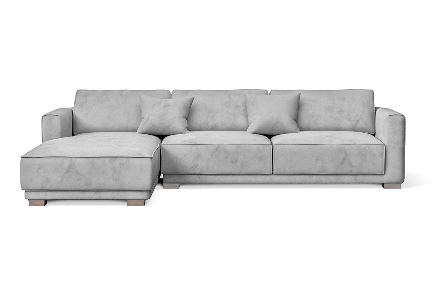 Barletta 4 Seater Left Hand Facing Chaise Lounge Corner Sofa White Velvet