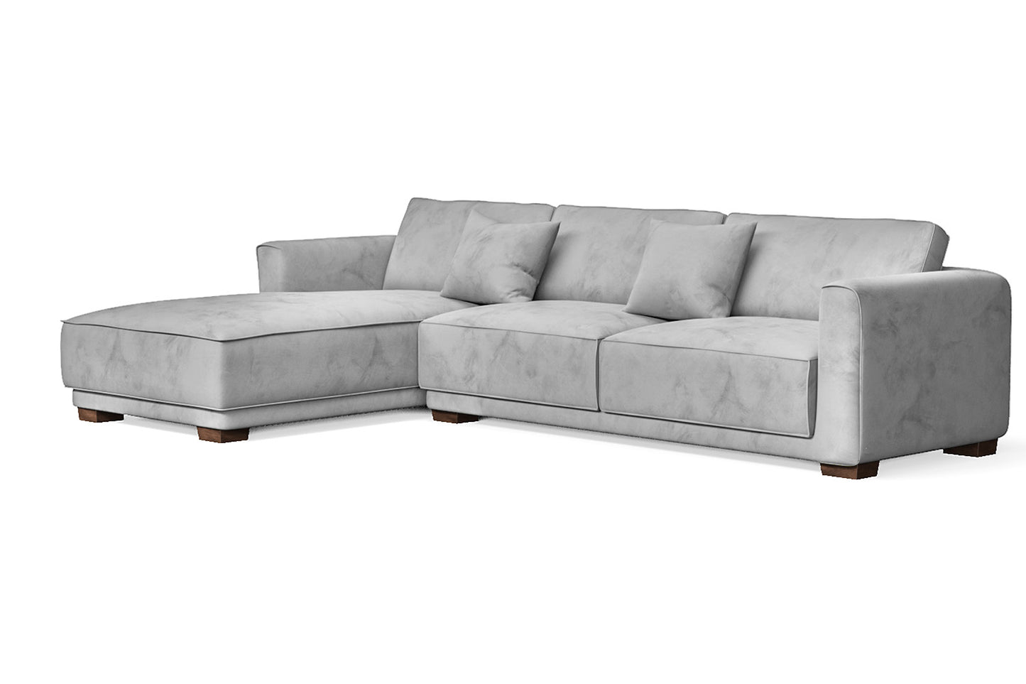 Barletta 4 Seater Left Hand Facing Chaise Lounge Corner Sofa White Velvet