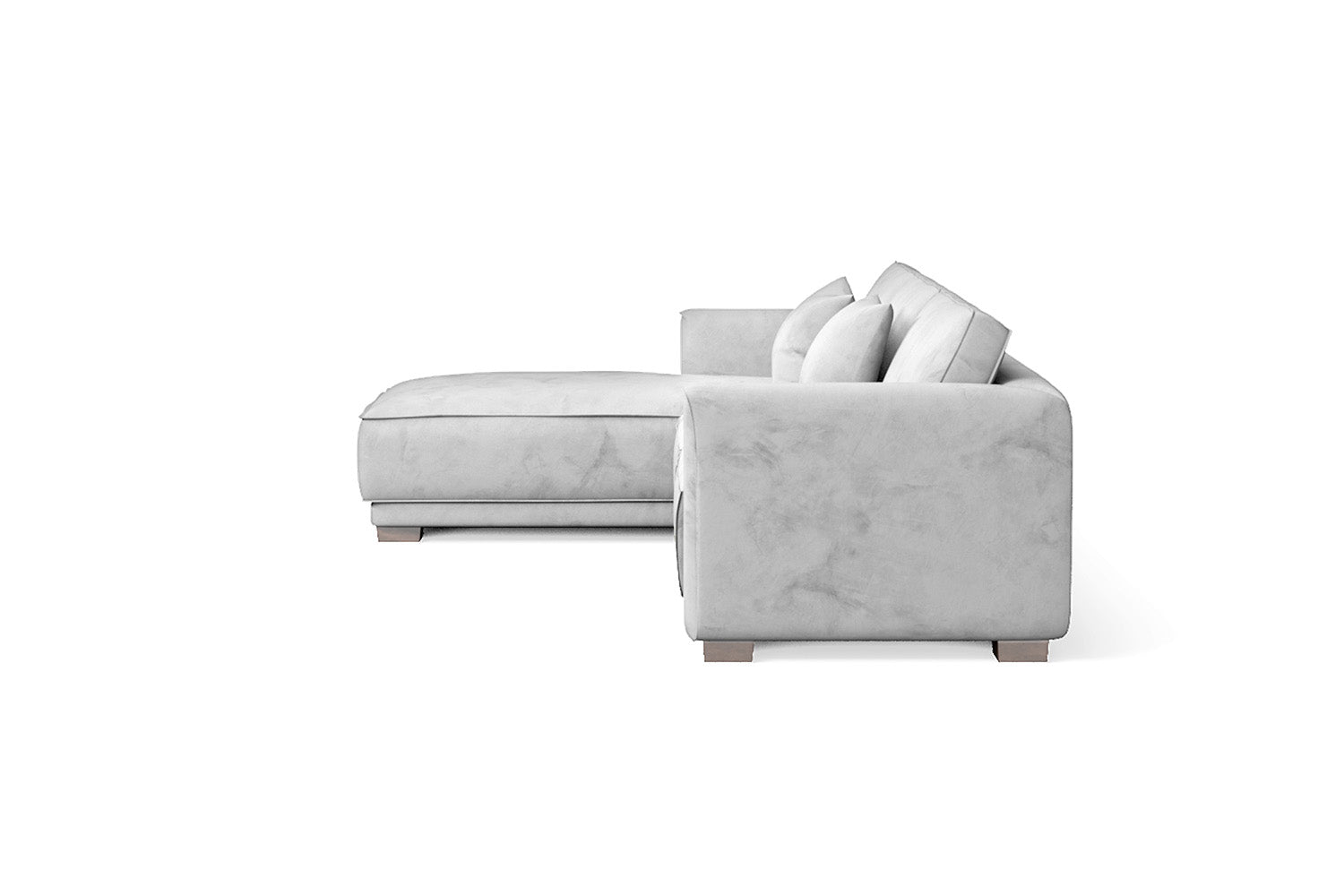 Barletta 4 Seater Left Hand Facing Chaise Lounge Corner Sofa White Velvet