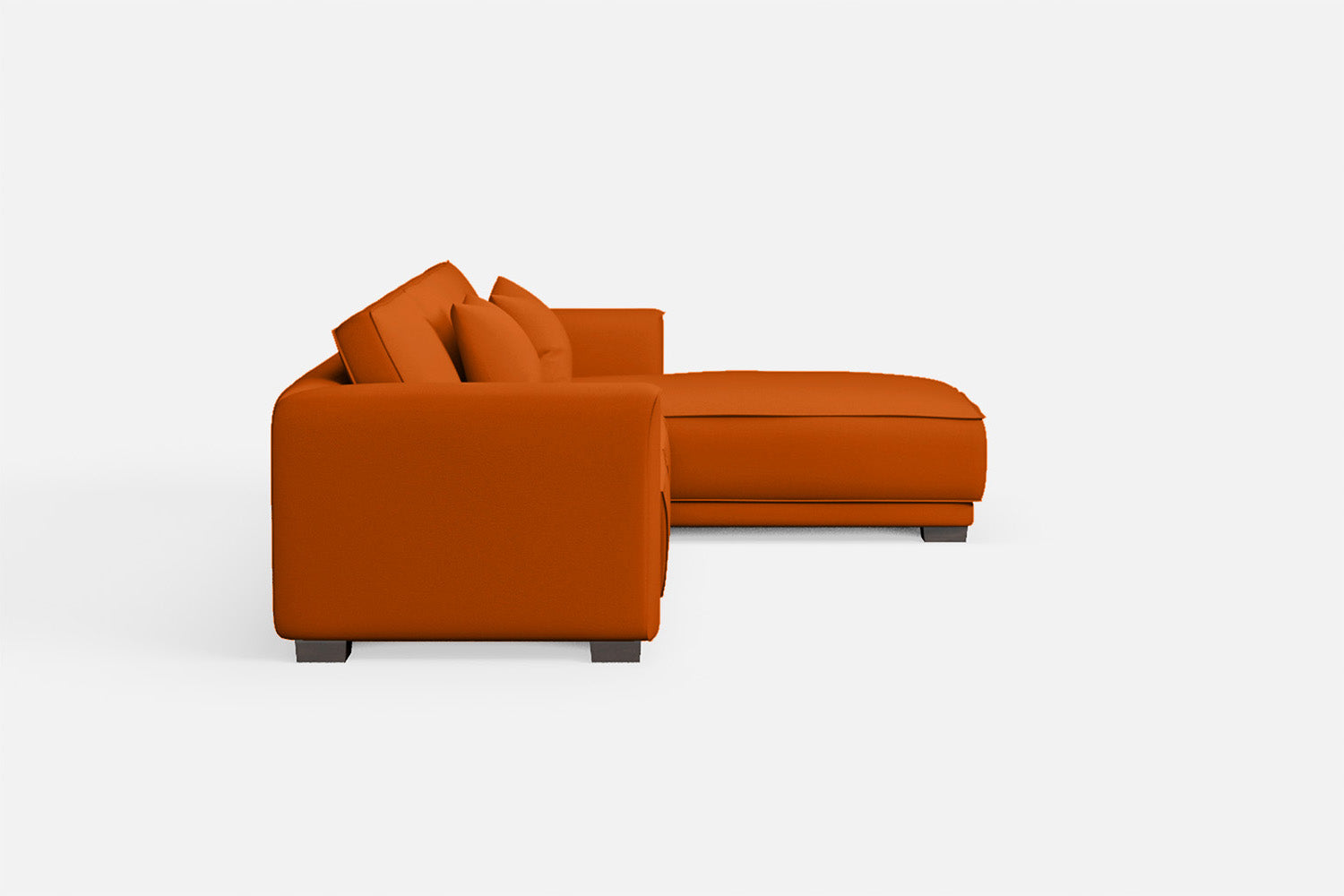 Barletta 4 Seater Right Hand Facing Chaise Lounge Corner Sofa Orange Leather