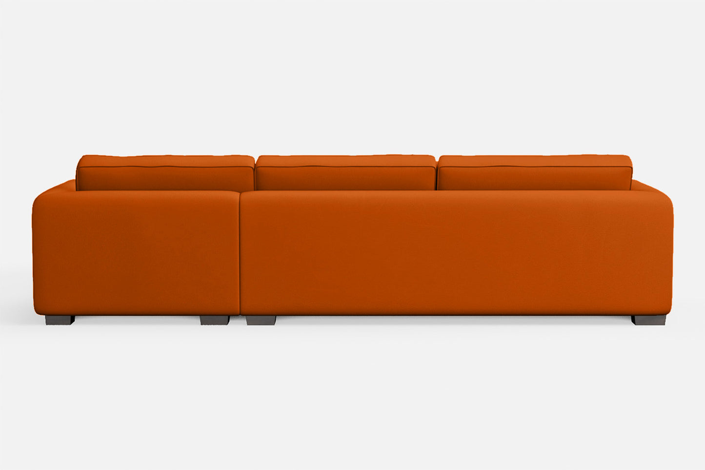 Barletta 4 Seater Right Hand Facing Chaise Lounge Corner Sofa Orange Leather