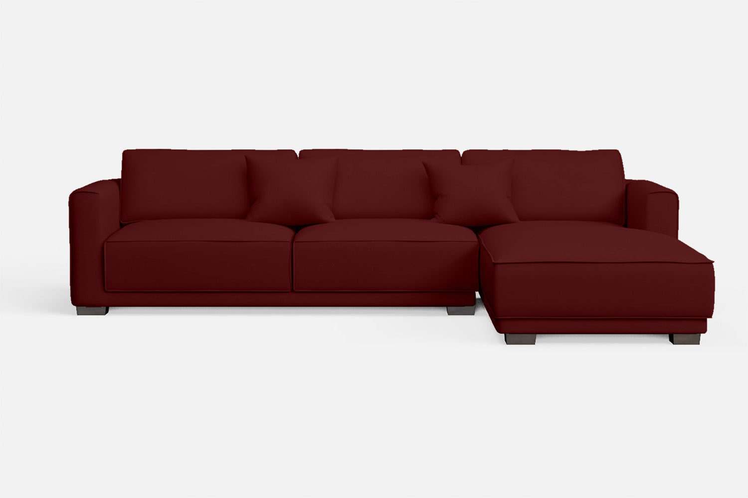 Barletta 4 Seater Right Hand Facing Chaise Lounge Corner Sofa Red Leather