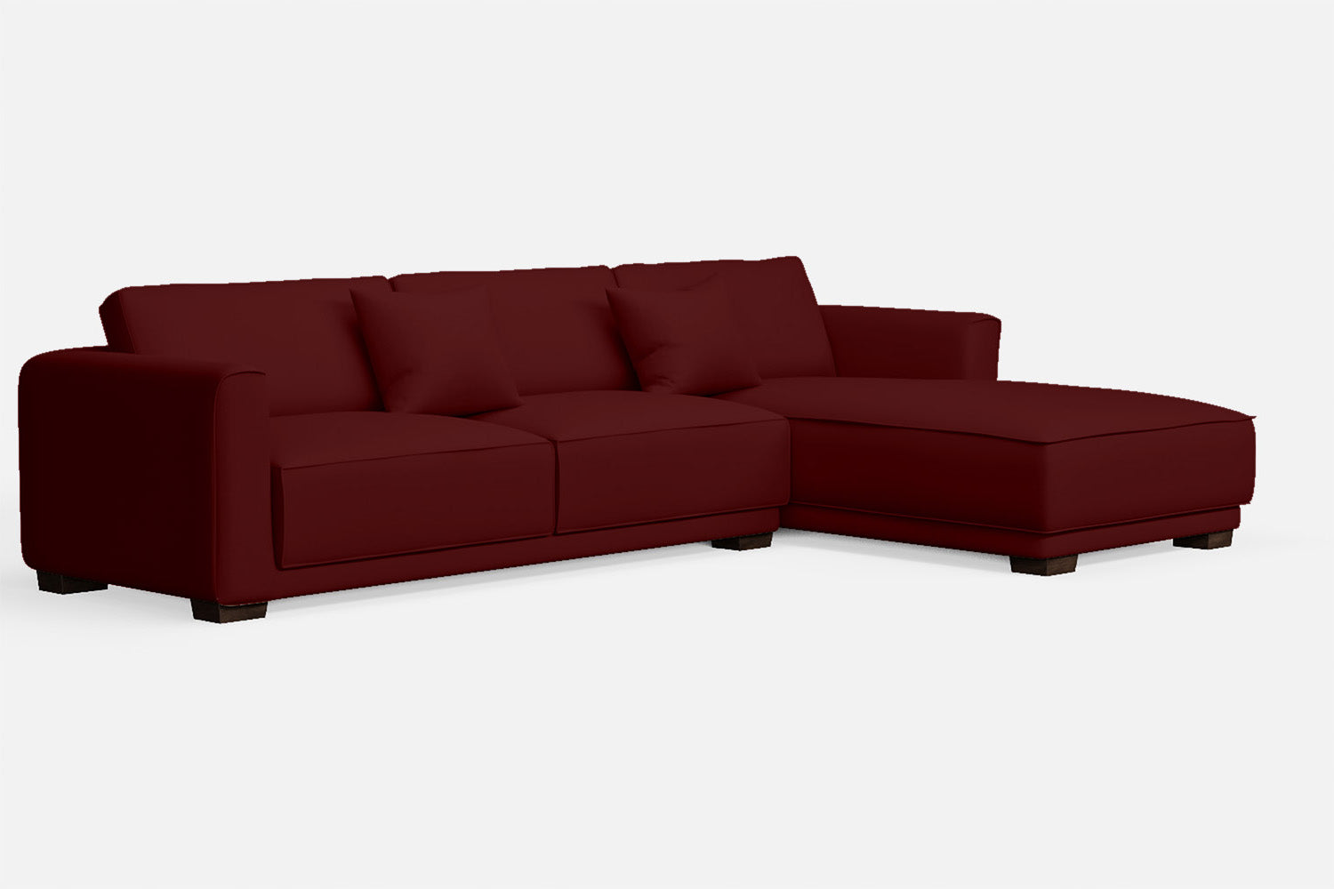 Barletta 4 Seater Right Hand Facing Chaise Lounge Corner Sofa Red Leather