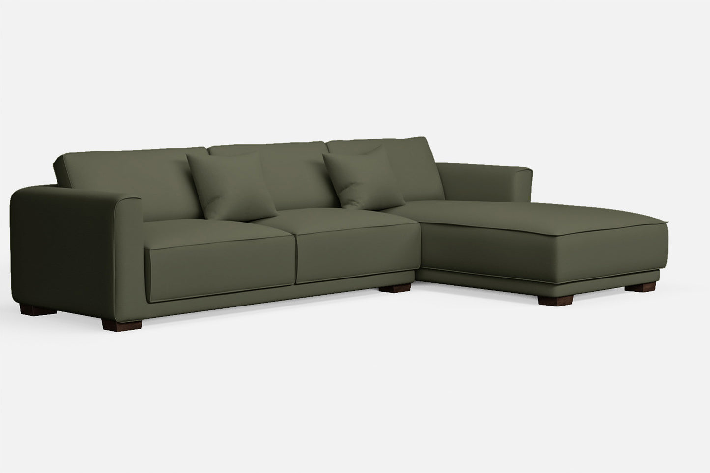 Barletta 4 Seater Right Hand Facing Chaise Lounge Corner Sofa Sage Leather