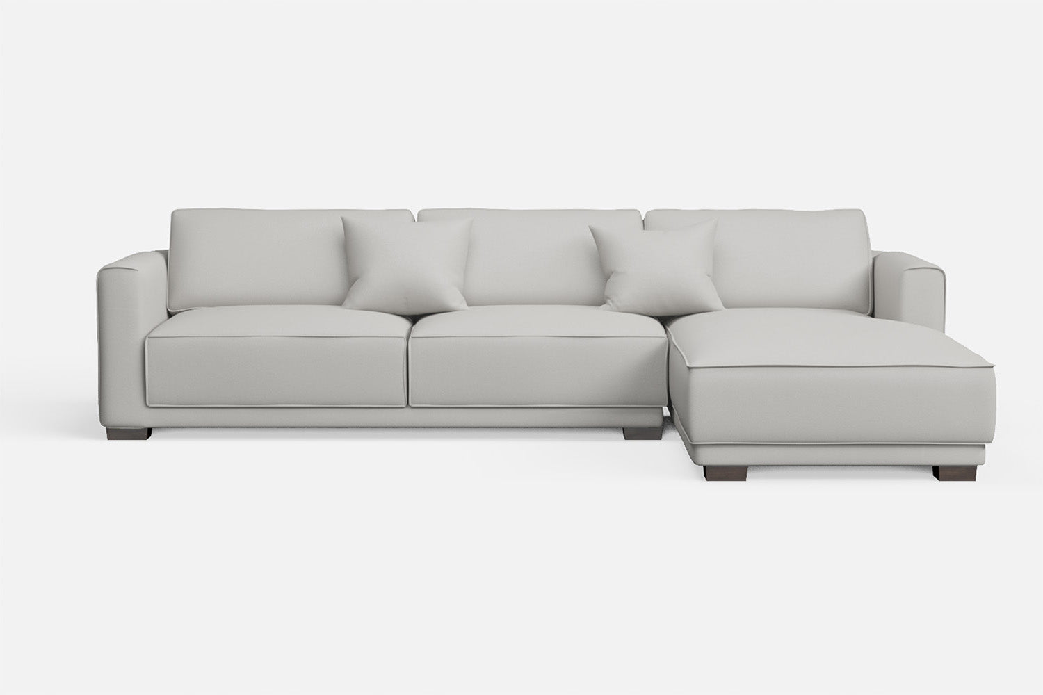 Barletta 4 Seater Right Hand Facing Chaise Lounge Corner Sofa White Leather