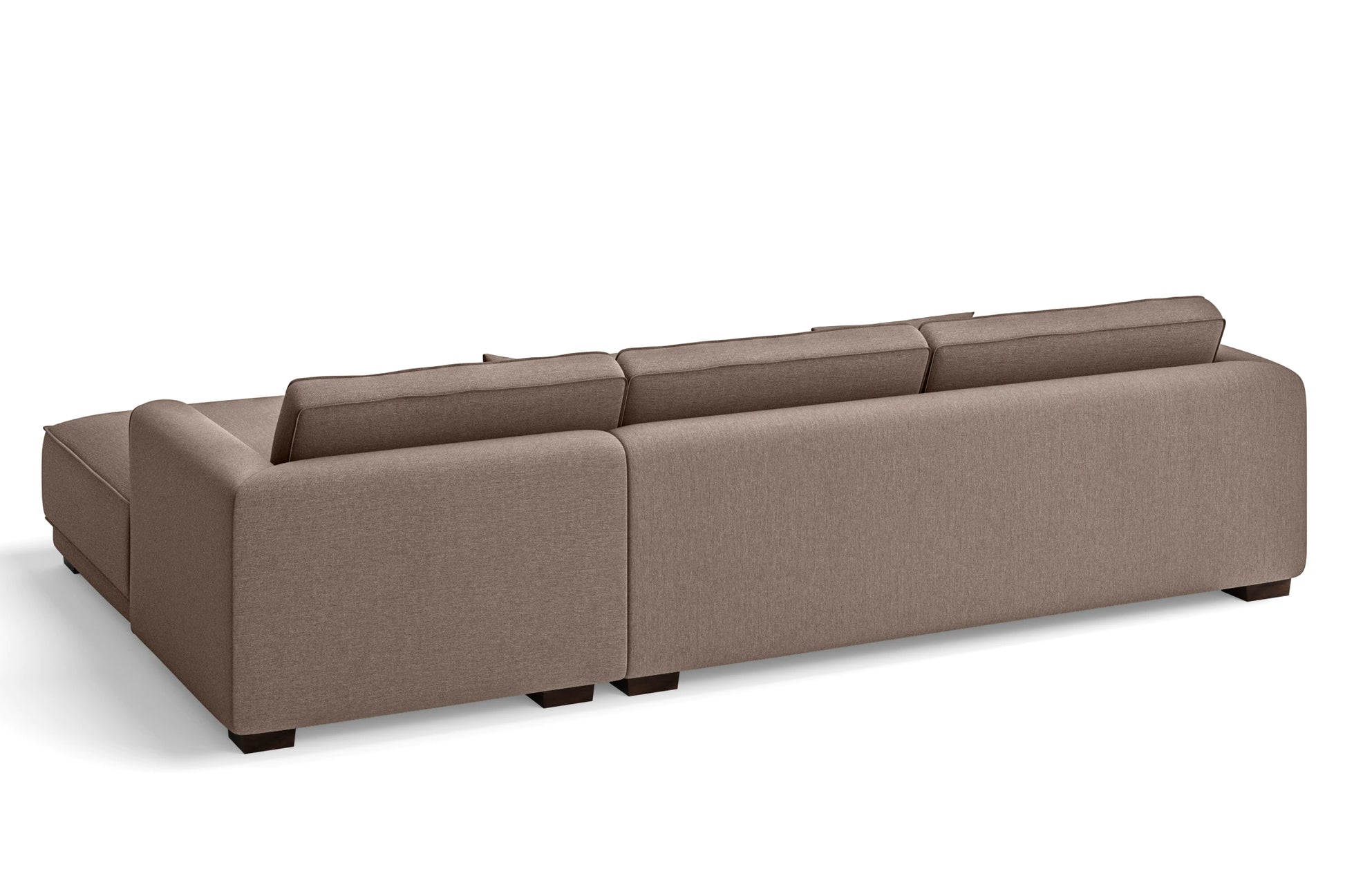 Barletta 4 Seater Right Hand Facing Chaise Lounge Corner Sofa Caramel Linen Fabric