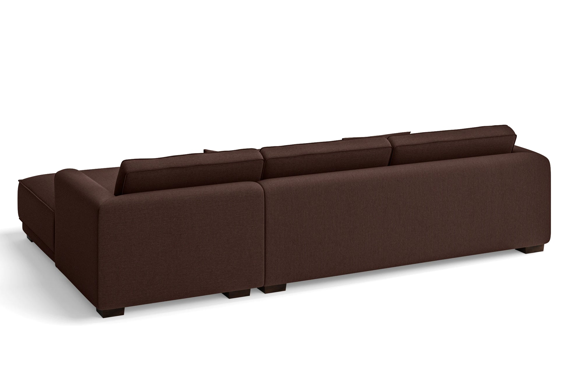 Barletta 4 Seater Right Hand Facing Chaise Lounge Corner Sofa Coffee Brown Linen Fabric