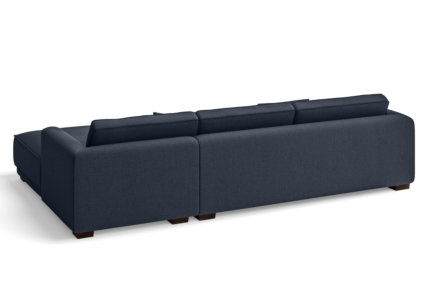 Barletta 4 Seater Right Hand Facing Chaise Lounge Corner Sofa Dark Blue Linen Fabric