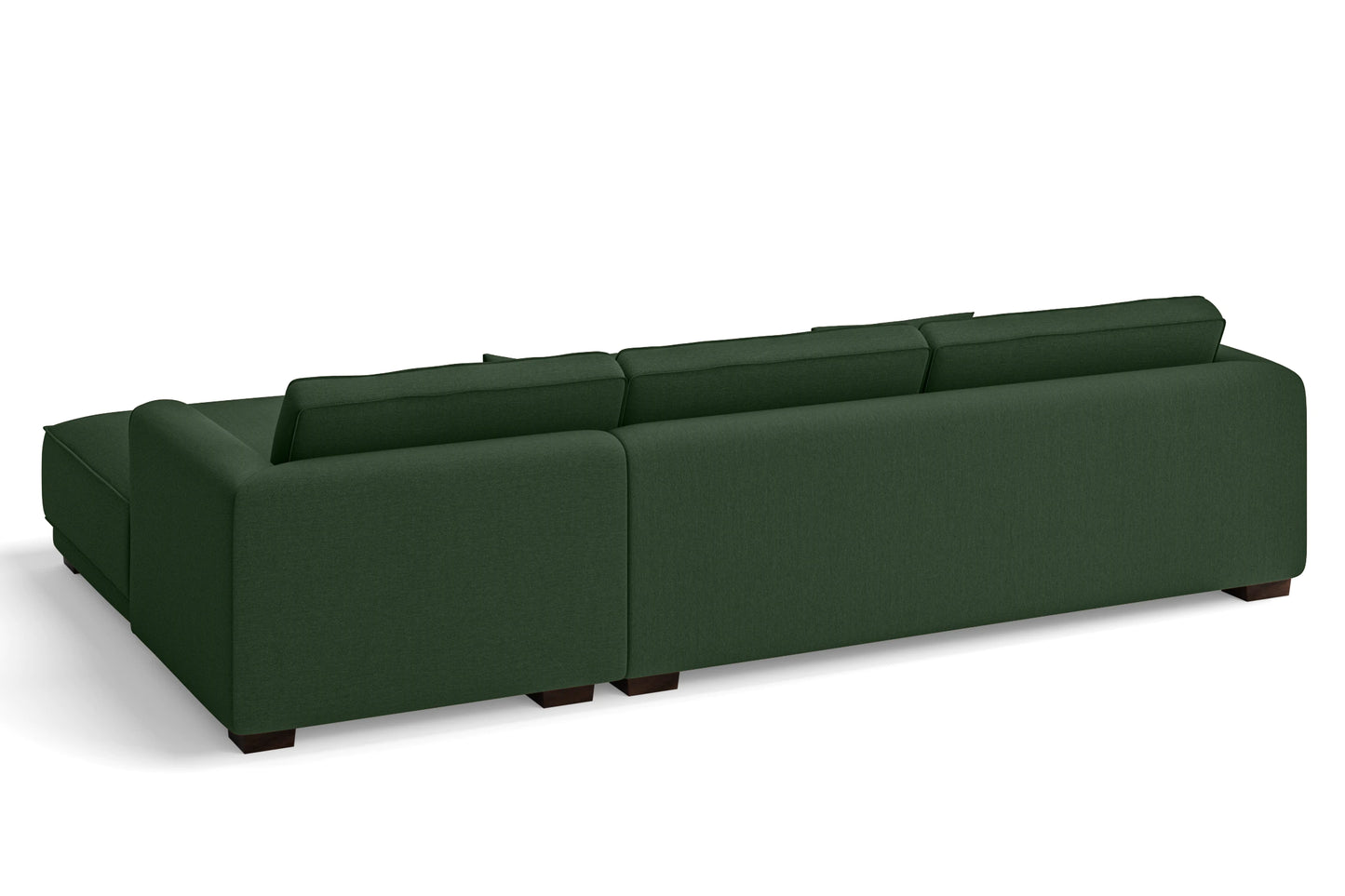 Barletta 4 Seater Right Hand Facing Chaise Lounge Corner Sofa Forest Green Linen Fabric