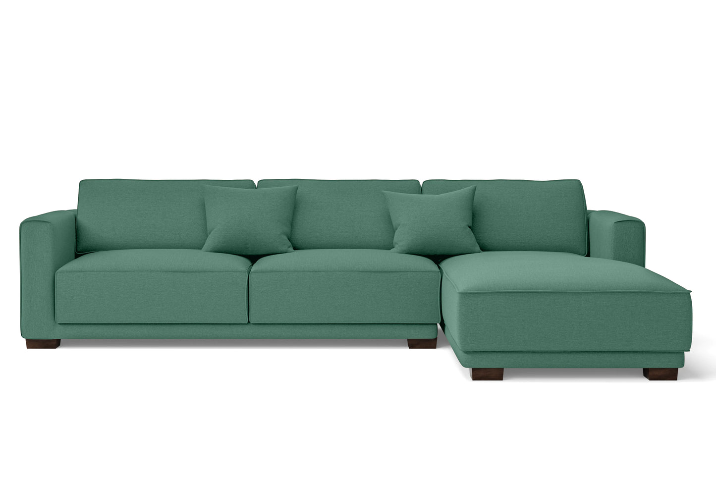 Barletta 4 Seater Right Hand Facing Chaise Lounge Corner Sofa Mint Green Linen Fabric