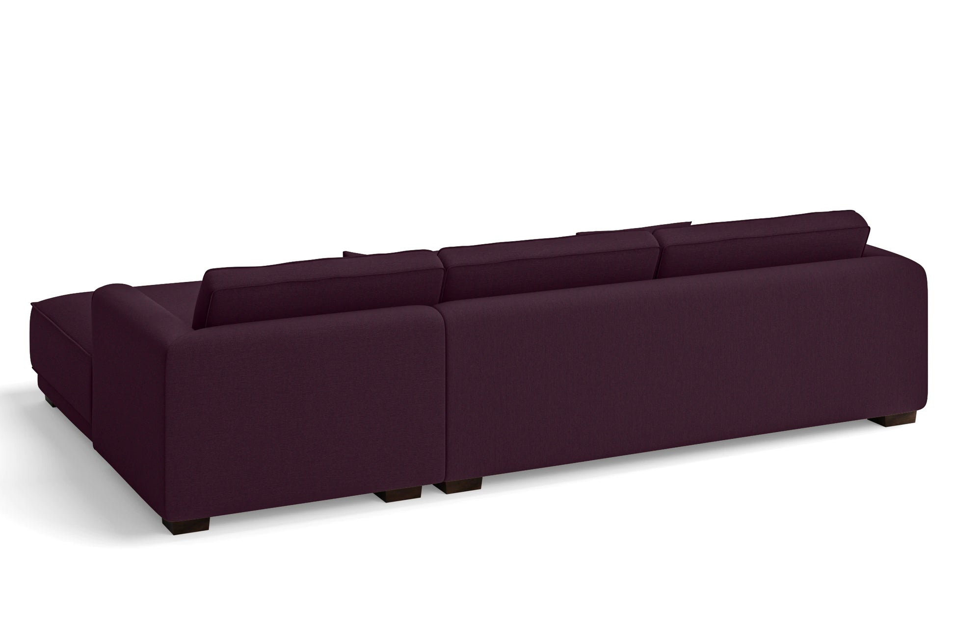 Barletta 4 Seater Right Hand Facing Chaise Lounge Corner Sofa Purple Linen Fabric