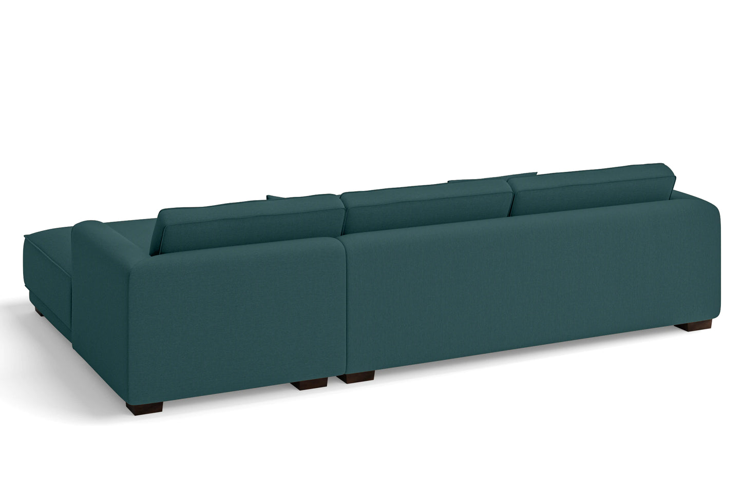 Barletta 4 Seater Right Hand Facing Chaise Lounge Corner Sofa Teal Linen Fabric