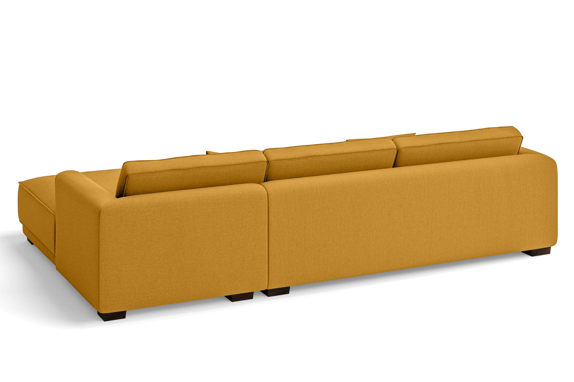 Barletta 4 Seater Right Hand Facing Chaise Lounge Corner Sofa Yellow Linen Fabric