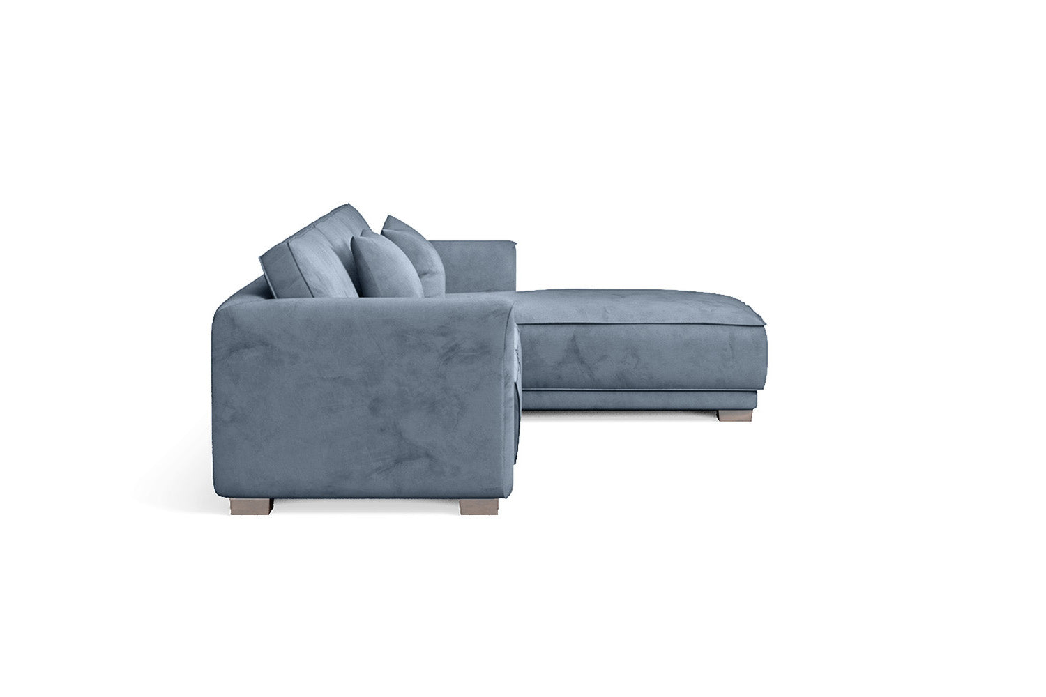 Barletta 4 Seater Right Hand Facing Chaise Lounge Corner Sofa Baby Blue Velvet