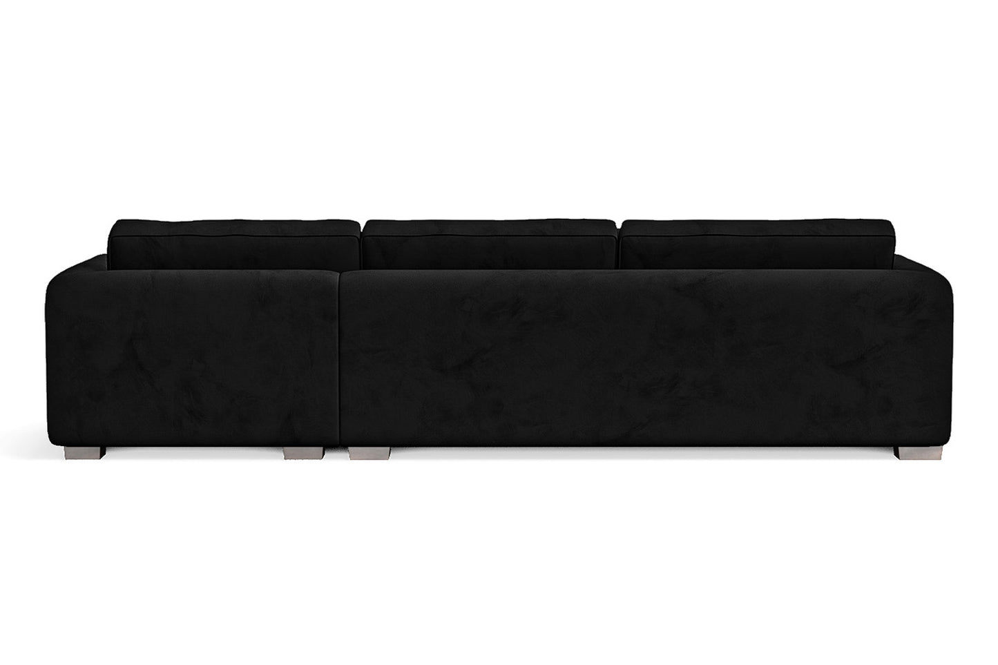 Barletta 4 Seater Right Hand Facing Chaise Lounge Corner Sofa Black Velvet