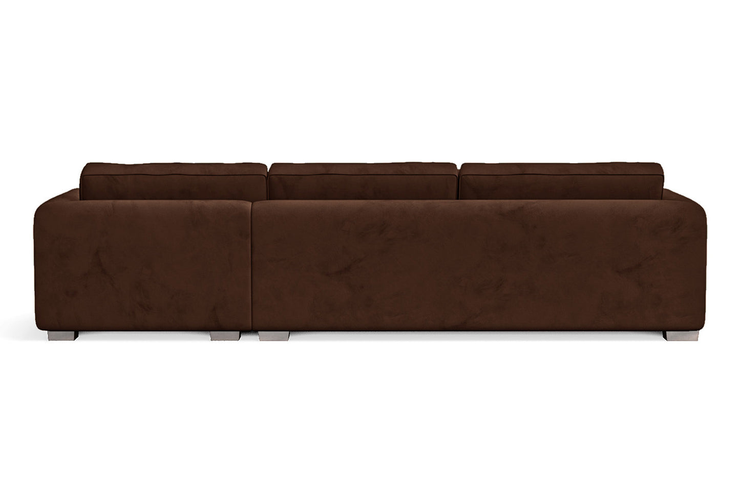 Barletta 4 Seater Right Hand Facing Chaise Lounge Corner Sofa Coffee Brown Velvet