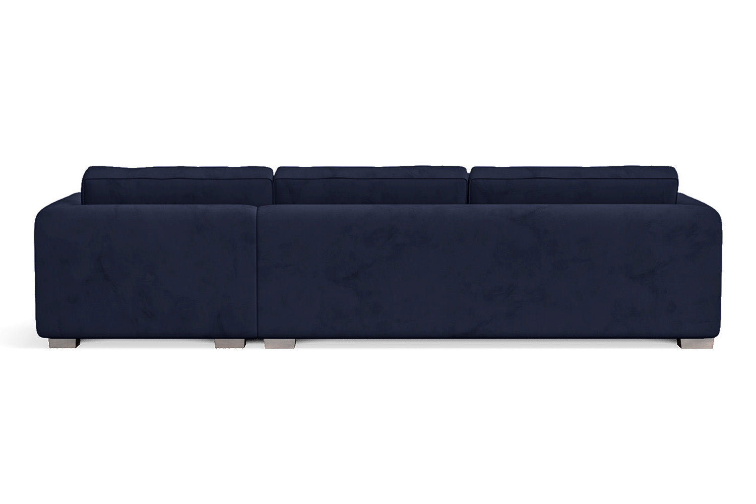 Barletta 4 Seater Right Hand Facing Chaise Lounge Corner Sofa Dark Blue Velvet