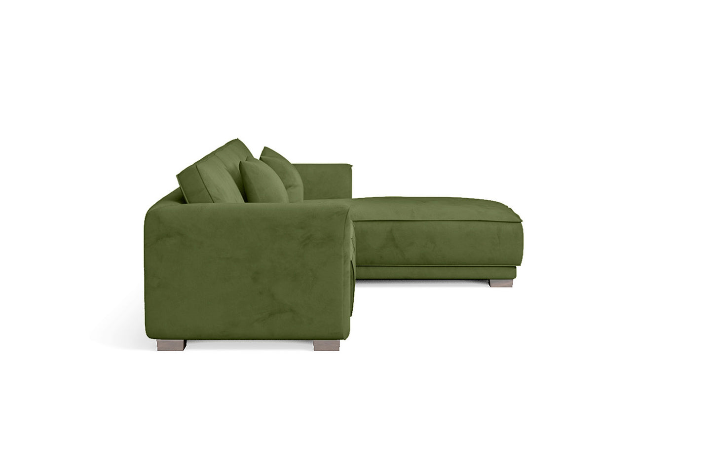 Barletta 4 Seater Right Hand Facing Chaise Lounge Corner Sofa Lime Velvet