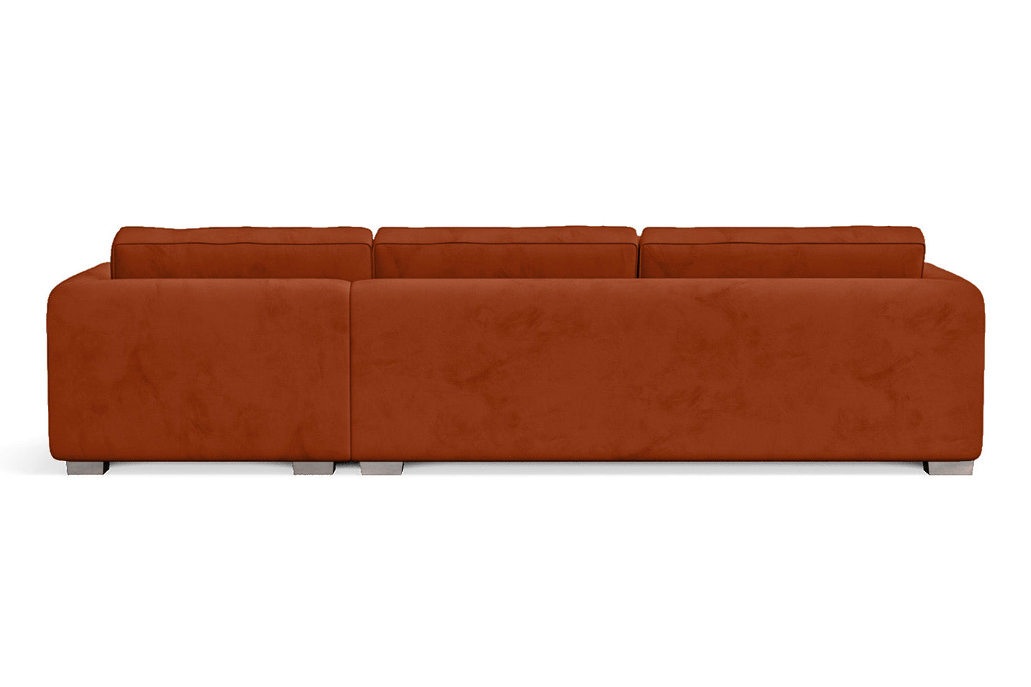 Barletta 4 Seater Right Hand Facing Chaise Lounge Corner Sofa Orange Velvet