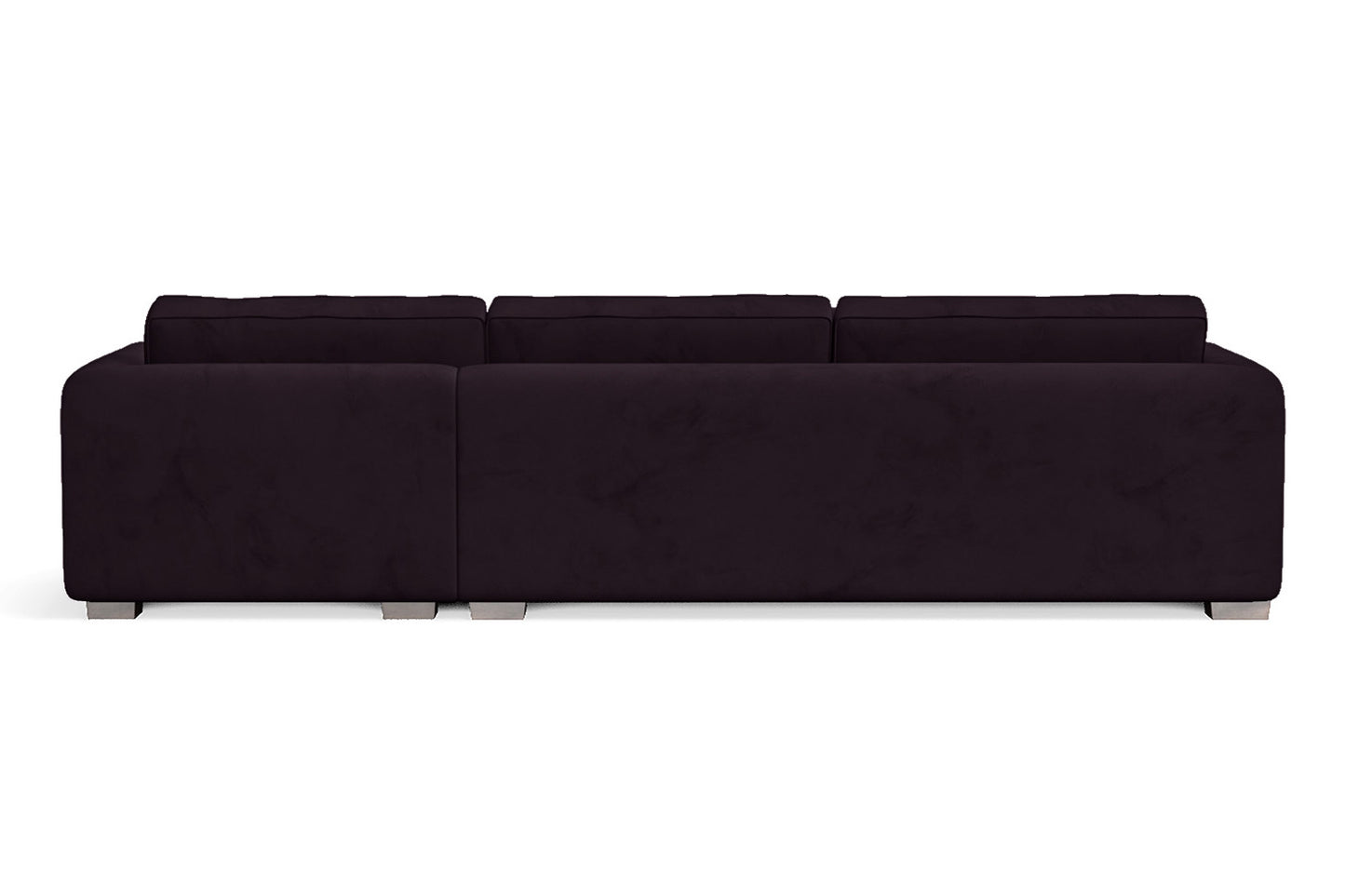 Barletta 4 Seater Right Hand Facing Chaise Lounge Corner Sofa Purple Velvet