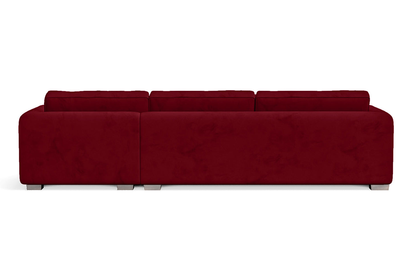 Barletta 4 Seater Right Hand Facing Chaise Lounge Corner Sofa Red Velvet