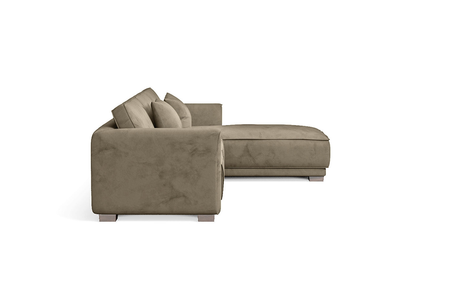 Barletta 4 Seater Right Hand Facing Chaise Lounge Corner Sofa Sand Velvet