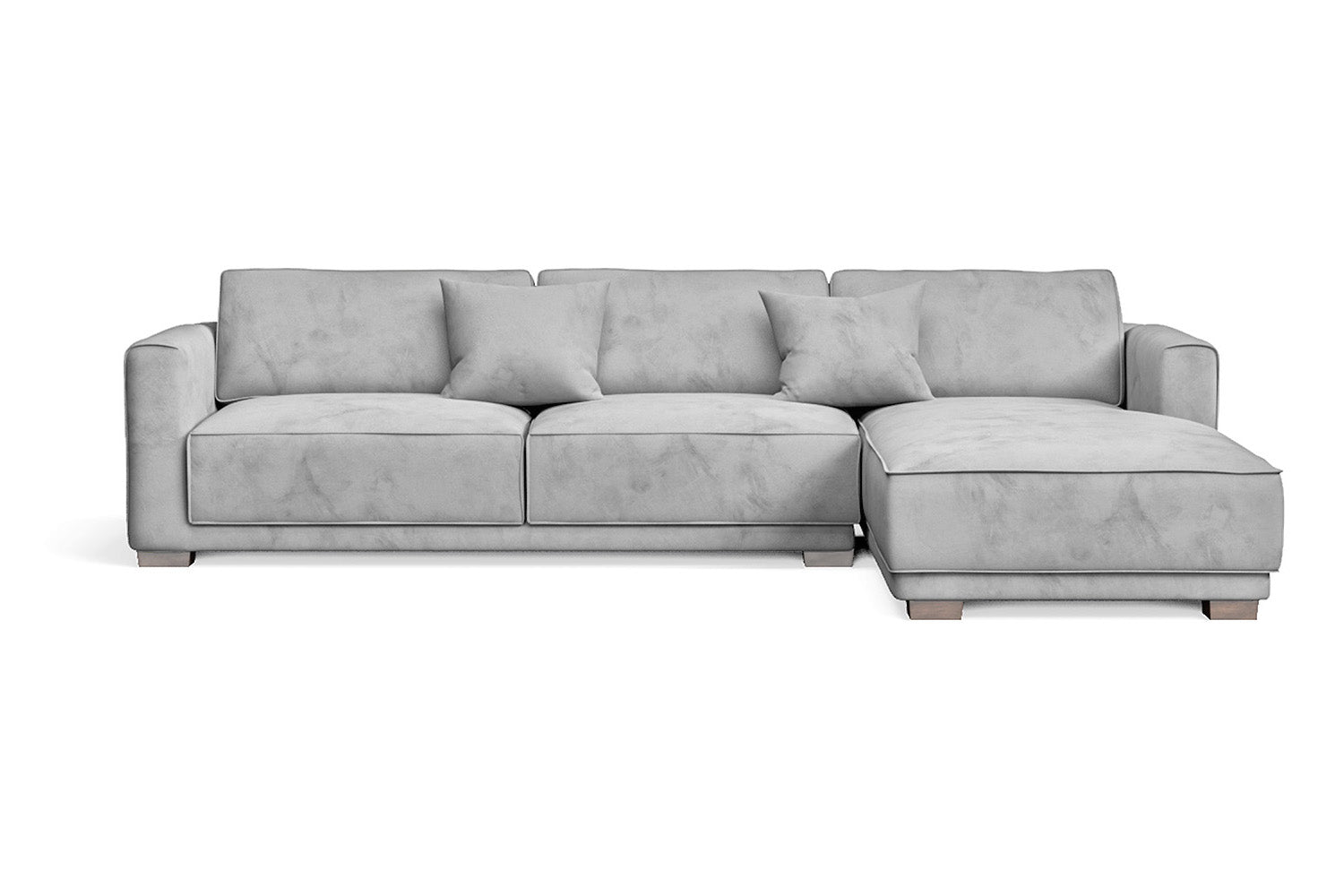 Barletta 4 Seater Right Hand Facing Chaise Lounge Corner Sofa White Velvet