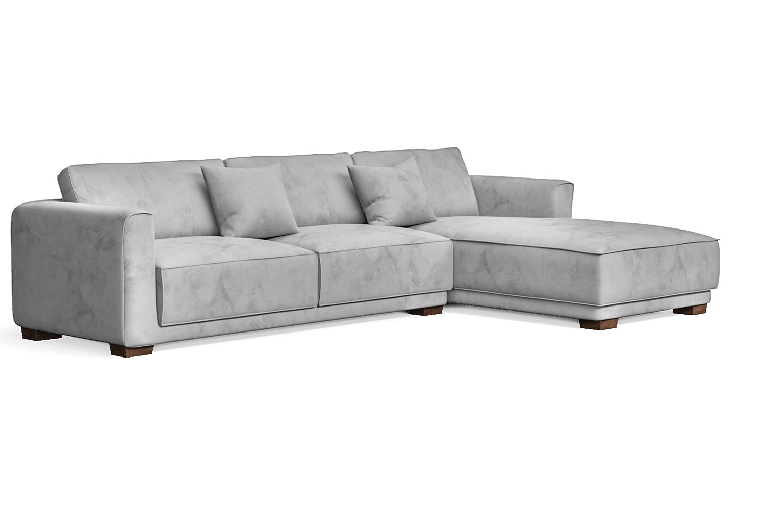 Barletta 4 Seater Right Hand Facing Chaise Lounge Corner Sofa White Velvet