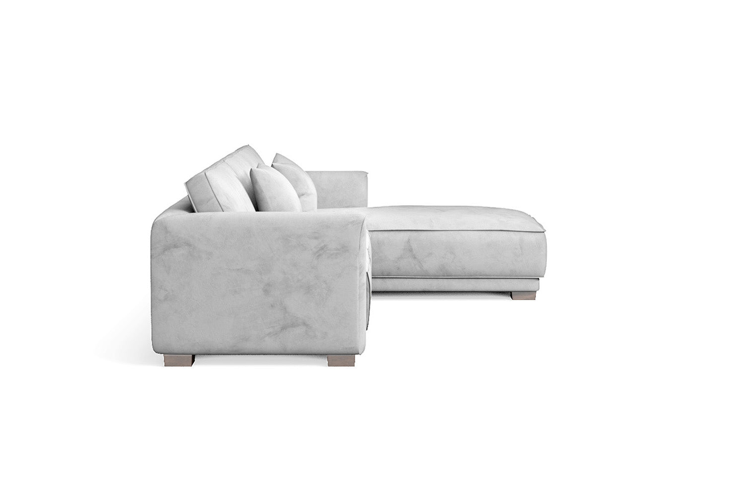 Barletta 4 Seater Right Hand Facing Chaise Lounge Corner Sofa White Velvet