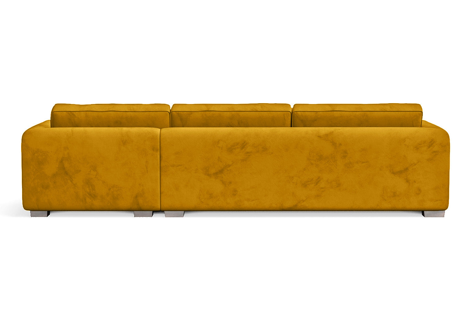 Barletta 4 Seater Right Hand Facing Chaise Lounge Corner Sofa Yellow Velvet