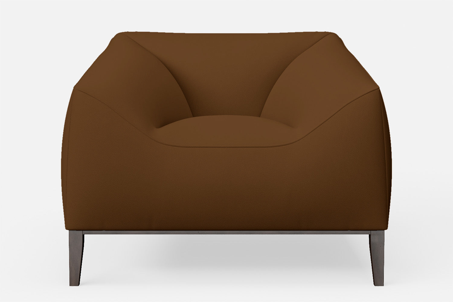 Bergamo Armchair Walnut Brown Leather