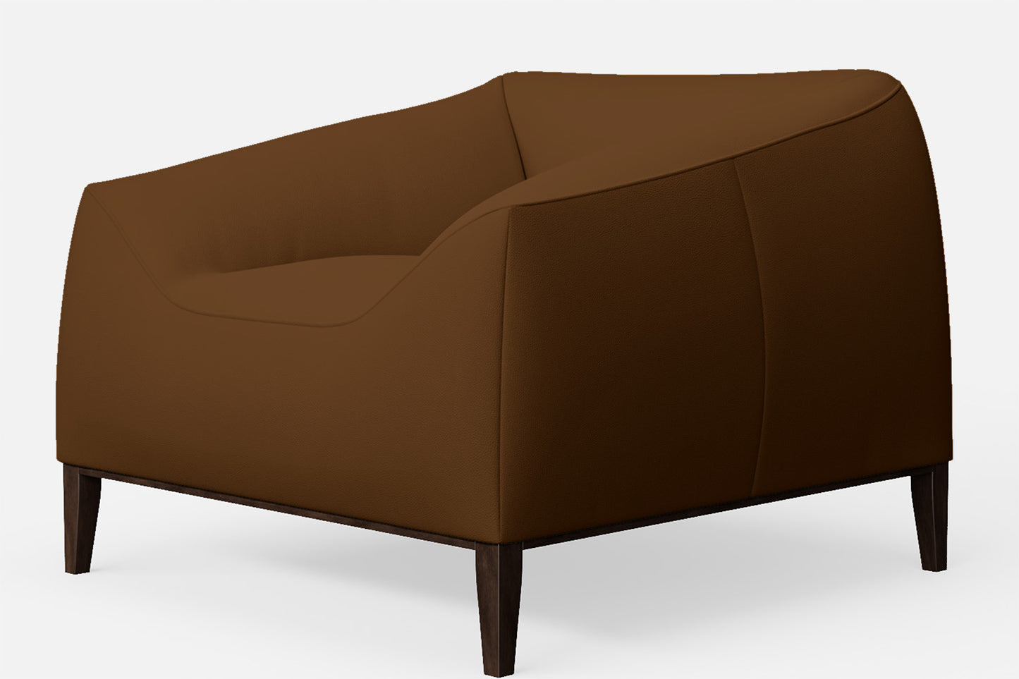 Bergamo Armchair Walnut Brown Leather