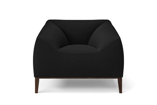 Bergamo Armchair Black Linen Fabric