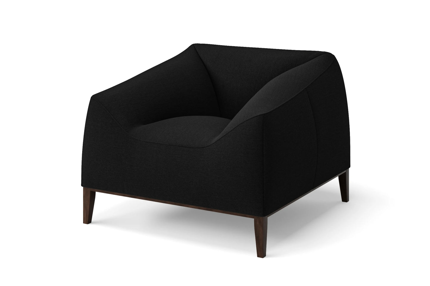 Bergamo Armchair Black Linen Fabric