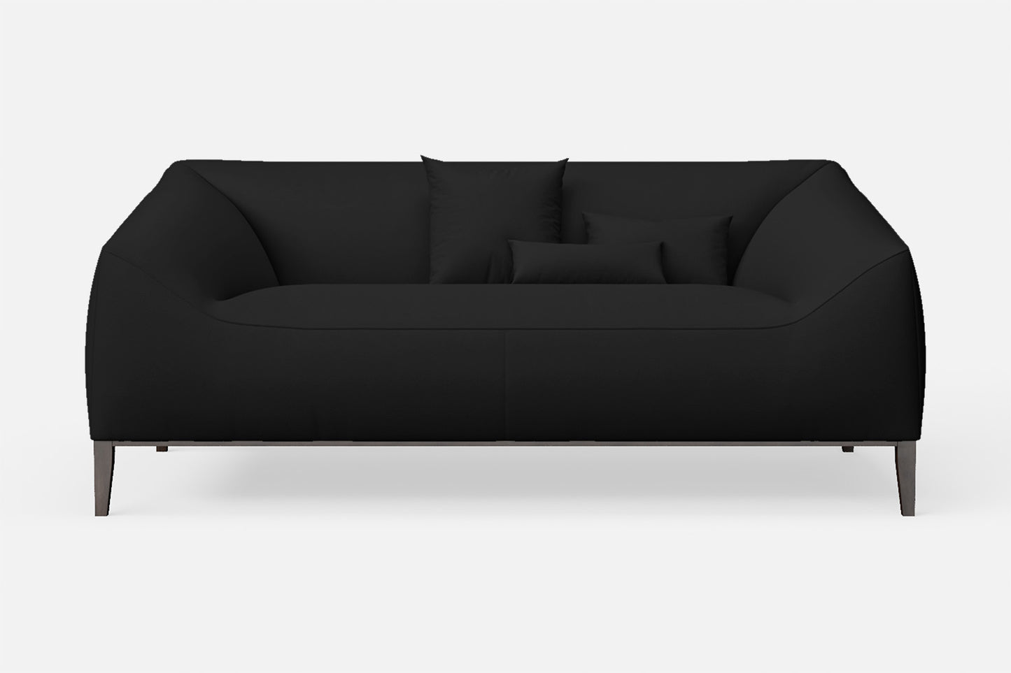 Bergamo 2 Seater Sofa Black Leather