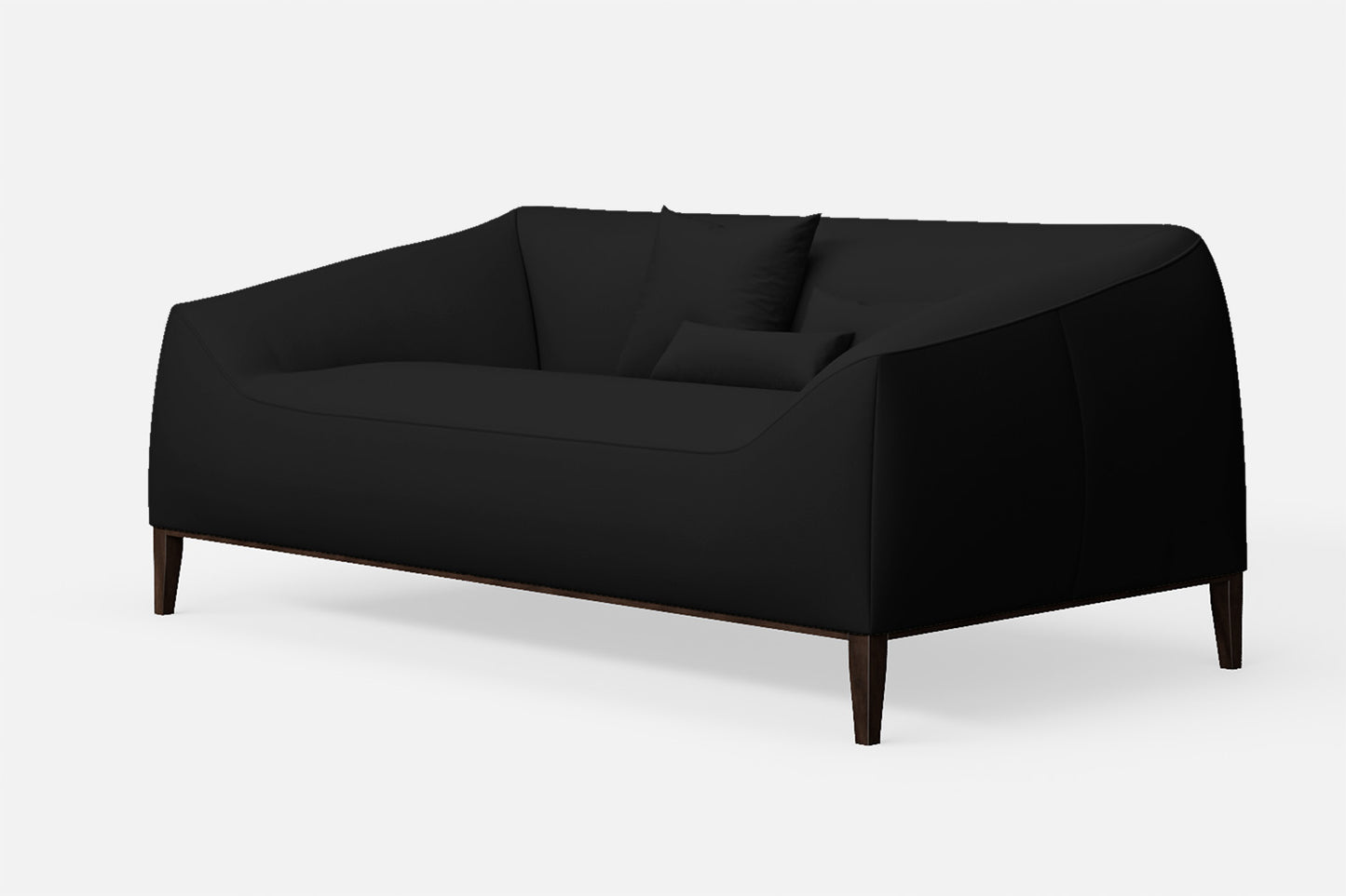 Bergamo 2 Seater Sofa Black Leather