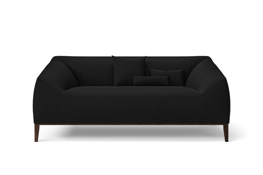 Bergamo 2 Seater Sofa Black Linen Fabric