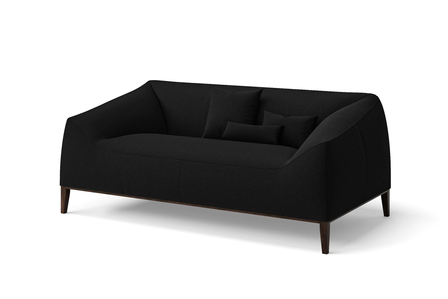 Bergamo 2 Seater Sofa Black Linen Fabric