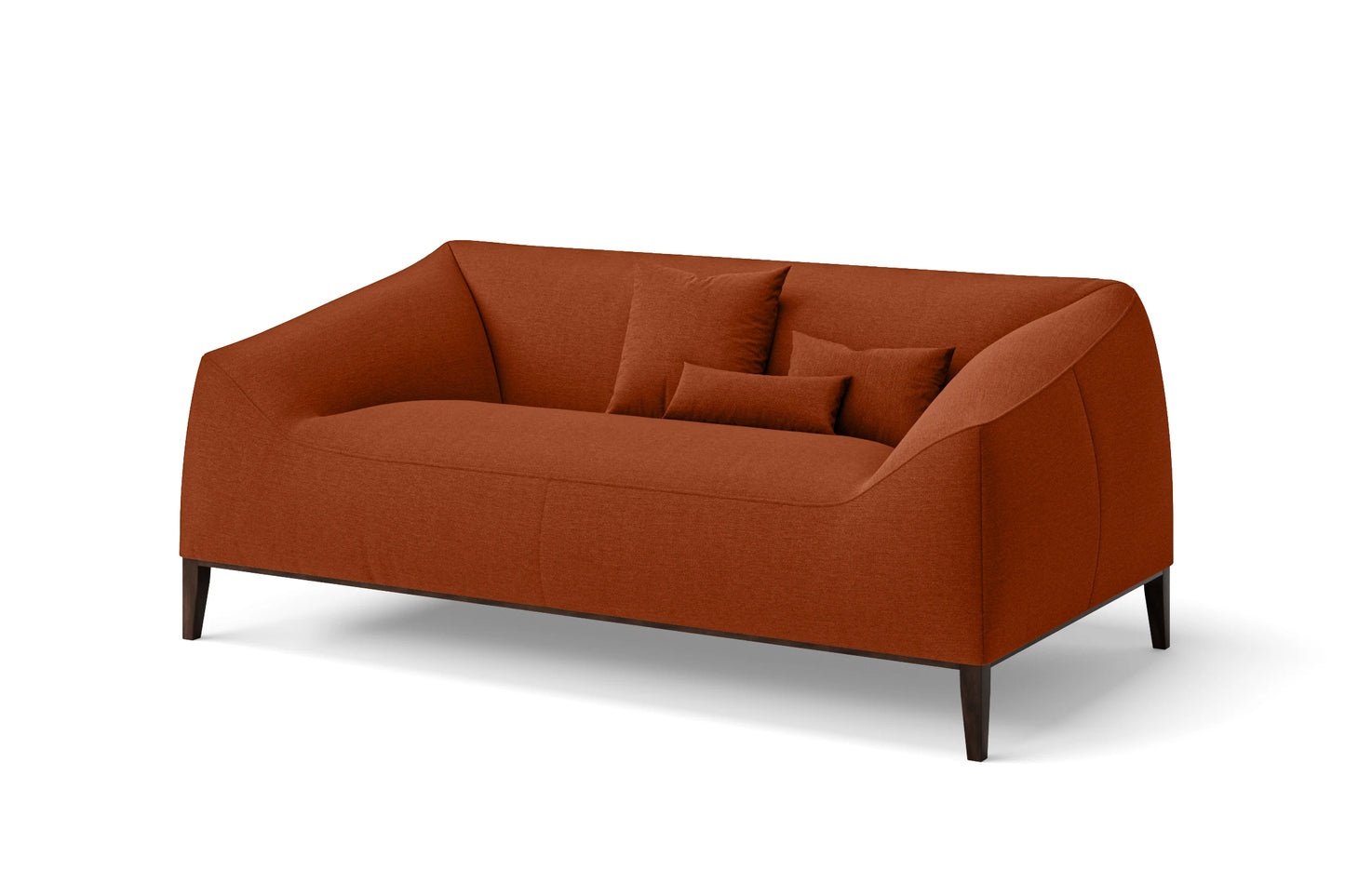 Bergamo 2 Seater Sofa Orange Linen Fabric