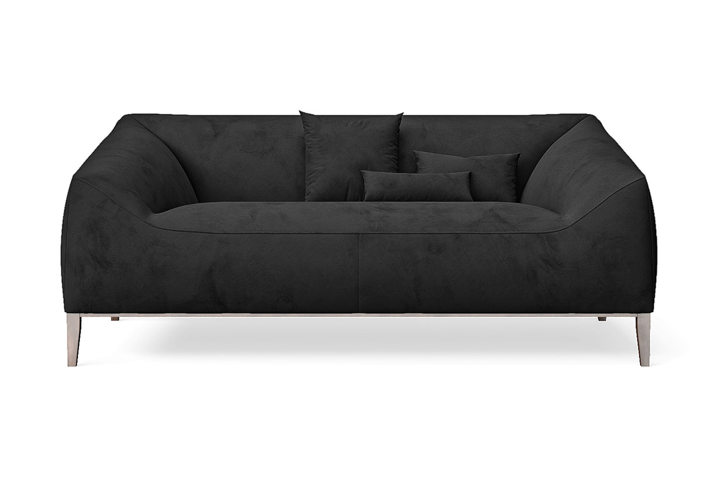 Bergamo 2 Seater Sofa Black Velvet